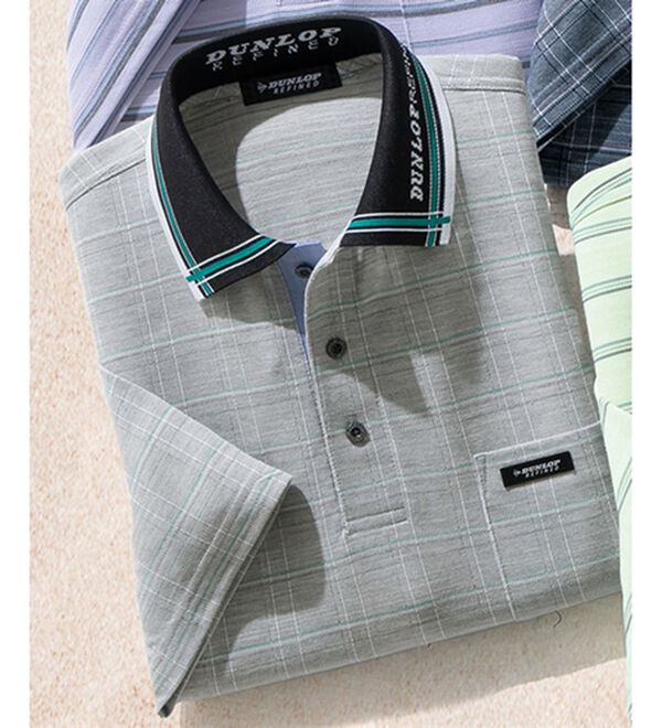 「＜ダンロップ・リファインド＞ＩＺＵＭＯ　ＢＲＡＮＤ　５分袖ポロシャツ（メンズポロシャツ）」｜グレー