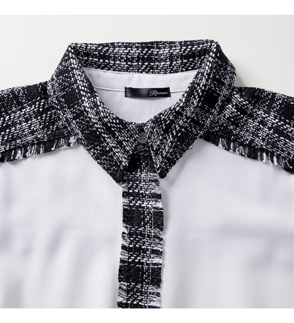 RANAN（ラナン）の「ツイード切替シャツブラウス（ブラウス）」｜詳細画像