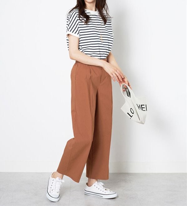 BELLUNA（ベルーナ）の「麻入りストレッチタックワイドパンツ（ワイドパンツ・ガウチョ）」｜詳細画像