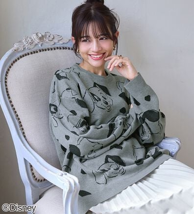BELLUNA（ベルーナ）の「＜Ｄｉｓｎｅｙ＞【１０１匹ワンちゃん】総柄ジャカードゆったりセーター（ニット・セーター）」