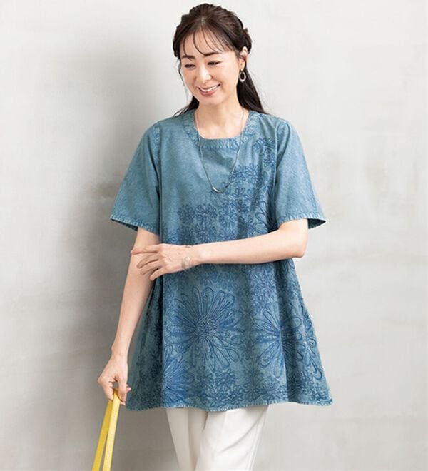 ルフラン（ルフラン）の「大花刺しゅうブラウス（チュニック）」｜詳細画像