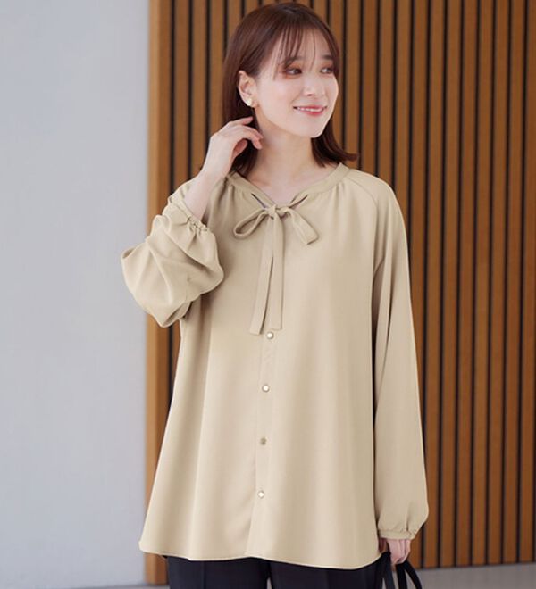 poláura フラワーぺプラムバックリボンチュニック polaura ポローラ