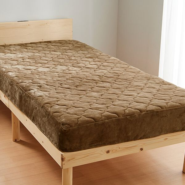 iellio（イエリオ）の「ふわふわフランネル素材の敷きパッド一体型ボックスシーツ＜あったか＞（ボックスシーツ・ベッドシーツ）」｜ブラウン