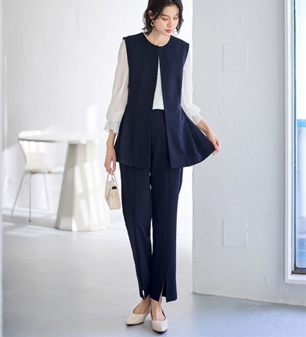 GeeRA（ジーラ）の「【入卒式/セレモニー】ペプラムベストセットアップスーツ（パンツスーツ）」｜詳細画像