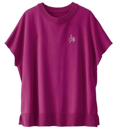 BELLUNA（ベルーナ）の「【快適Ｌａｂ．】シャリ冷！洗える多機能フレンチ袖ニットＴシャツ（ニット・セーター）」