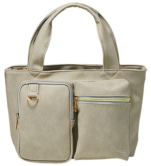 BELLUNA（ベルーナ）の「立体ポケット２ＷＡＹ手提げ（ハンドバッグ）」｜グレー