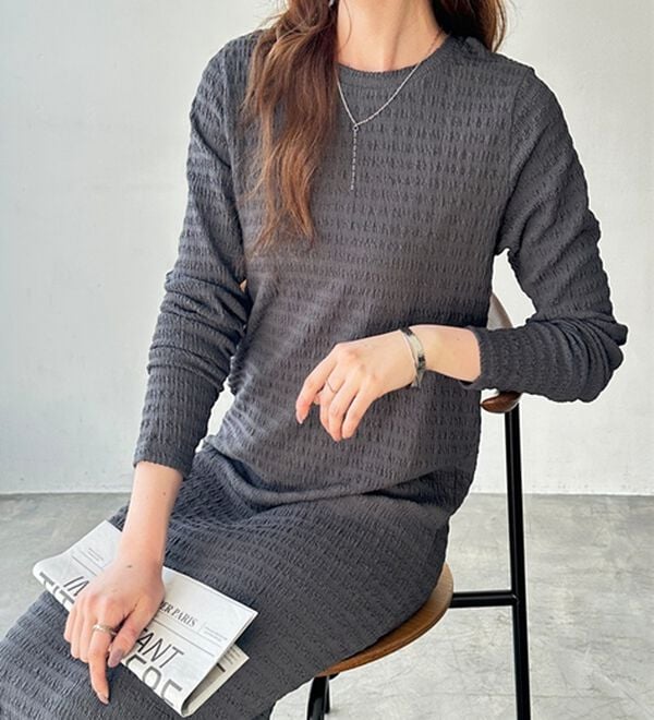 GeeRA（ジーラ）の「全骨格対応！選べるネックジャガードワンピ―ス（カットソーワンピース）」｜詳細画像