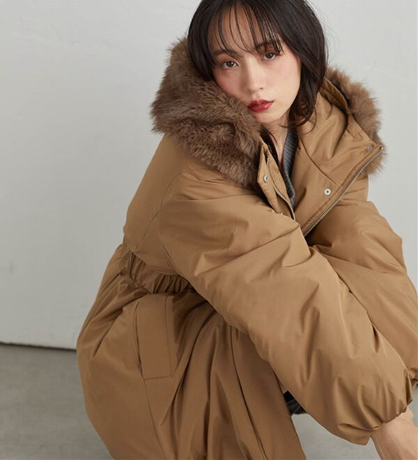 RANAN（ラナン）の「ミドル丈フードファー中わたダウンコート（ハーフコート）」｜詳細画像