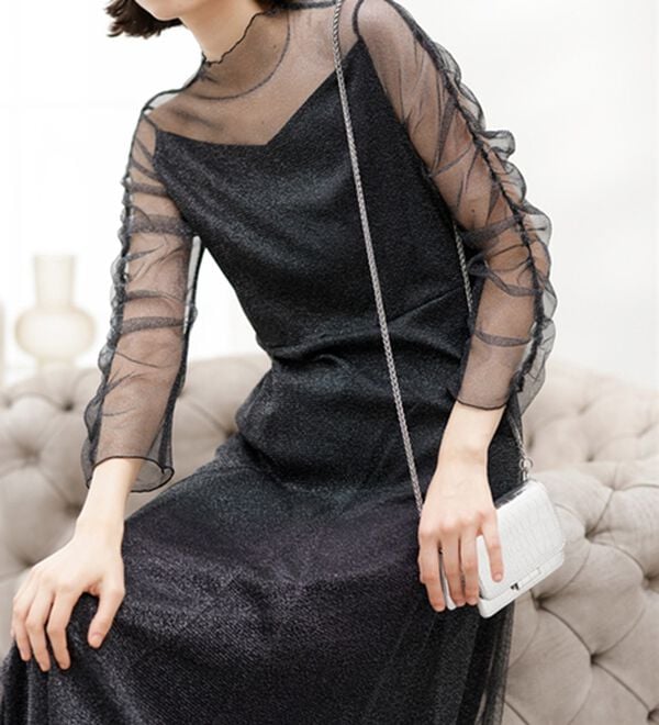 GeeRA（ジーラ）の「ラメチュールワンピース（フォーマルワンピース）」｜詳細画像