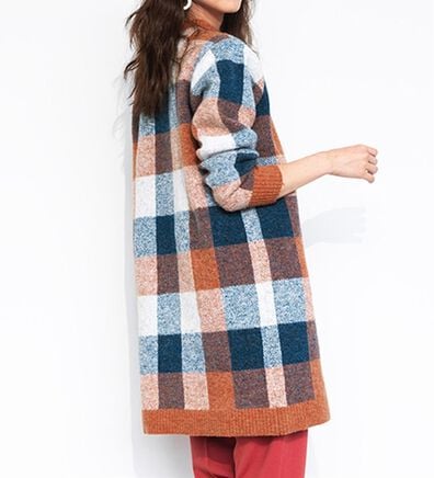 RANAN（ラナン）の「チェック柄ロング丈ニット（チュニック）」