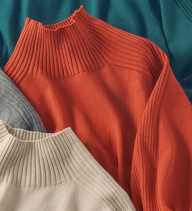 BELLUNA（ベルーナ）の「トレーナーがカジュアルすぎる方に！洗えるリブハイネックニット（ニット・セーター）」