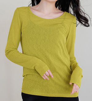 RANAN（ラナン）の「レディシルエットシアートップス（カットソー）」｜ライム