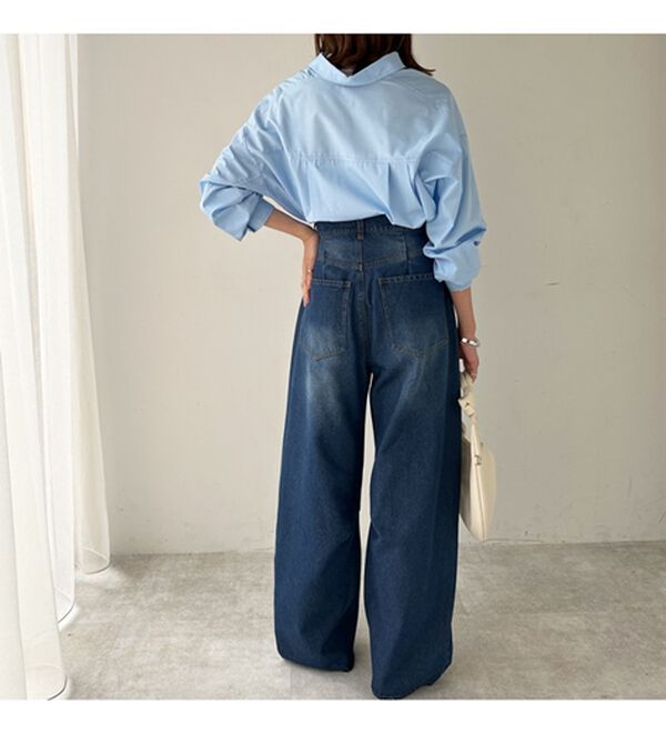 GeeRA（ジーラ）の「ダメージカーブデニムパンツ（フルレングスパンツ）」｜詳細画像