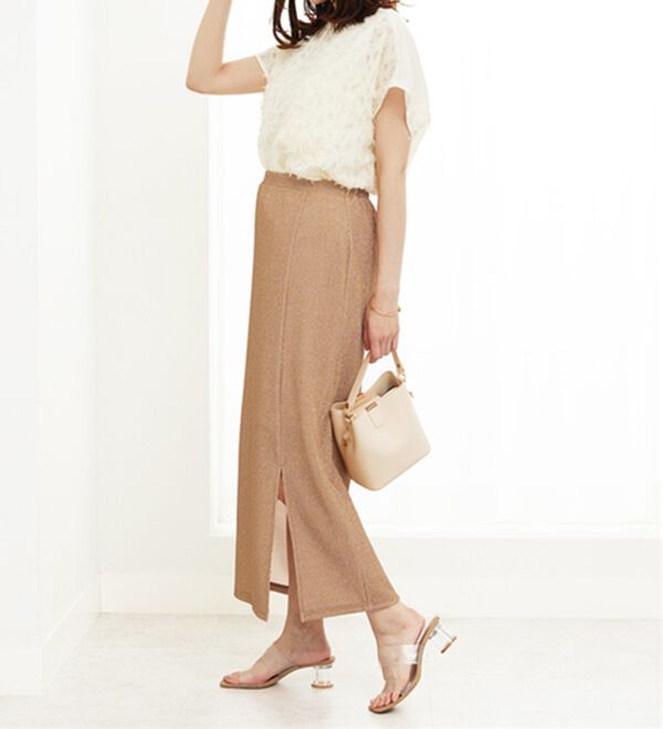 BELLUNA（ベルーナ）の「ラメ使いペンシルスカート（ロングスカート）」｜詳細画像