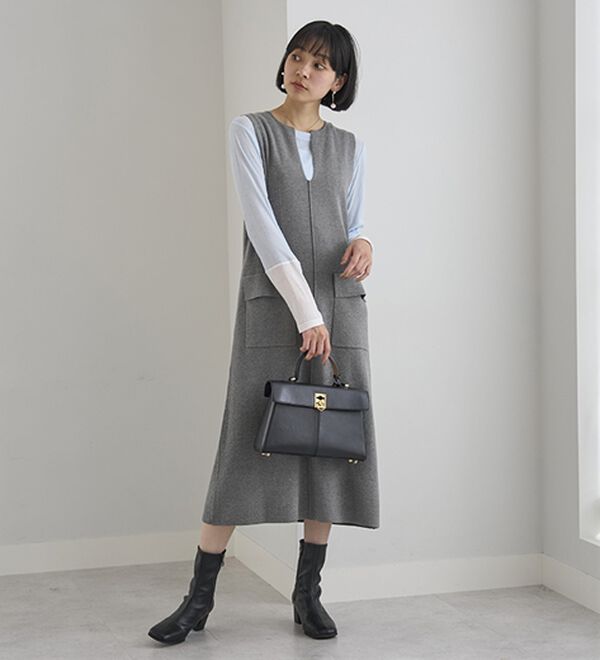 BELLUNA（ベルーナ）の「綿１００％ニットジャンパースカート（ジャンパースカート）」｜詳細画像