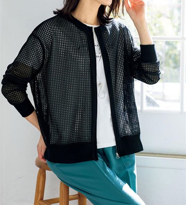 ルフラン（ルフラン）の「風を感じる！メッシュブルゾン（ブルゾン）」｜黒