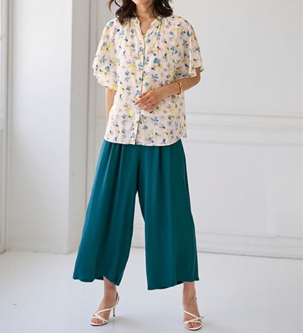 BELLUNA（ベルーナ）の「ひんやり冷感レーヨン素材カラーガウチョパンツ（ワイドパンツ・ガウチョ）」｜詳細画像