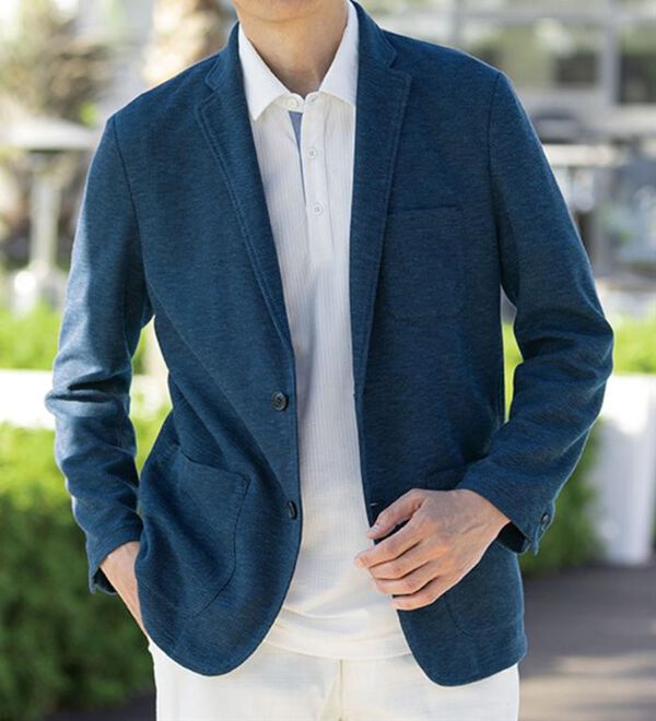 「＜コムルヴァン・オム＞洗える麻入りテーラードカーディガン（メンズニット・セーター）」｜詳細画像