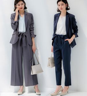 GeeRA（ジーラ）の「【2点セット】選べるボトム！洗えて型くずれしないパンツスーツセット（パンツスーツ）」｜詳細画像