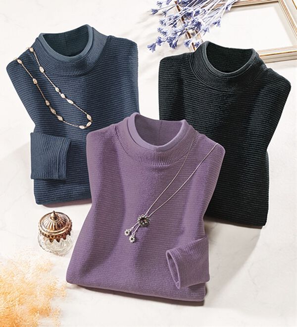 ルフラン（ルフラン）の「【３色組】日本製ふわっとあったかプルオーバー（カットソー）」｜3色組