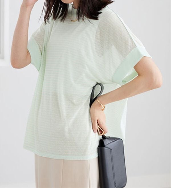 BELLUNA（ベルーナ）の「【２点セット】シアーボーダープルオーバーアンサンブル（アンサンブル）」｜詳細画像