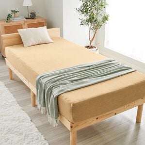 iellio（イエリオ）の「【８日間限定価格】タオル地綿１００％フィットシーツ＜ベッドシーツ・敷布団カバー・ボックスシーツ・のびのび・ぴったり＞（敷布団カバー・シーツ）」｜ベージュ