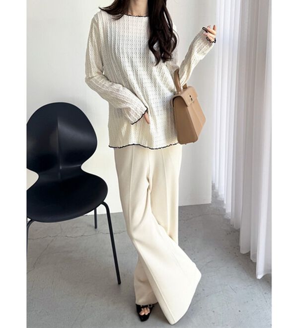 GeeRA（ジーラ）の「表面感配色メローカットソー（カットソー）」｜詳細画像