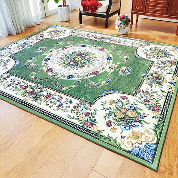 「高級柄プリントはっ水カーペット（カーペット）」｜ブーケグリーン