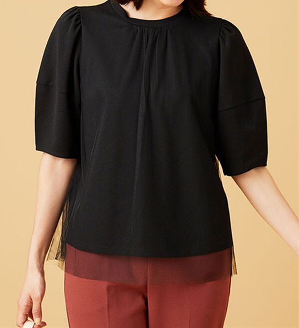 BELLUNA（ベルーナ）の「ランタンスリーブチュール重ねプルオーバー（カットソー）」｜詳細画像