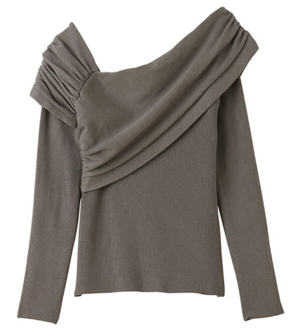 GeeRA（ジーラ）の「ドレープオフショルニット（ニット・セーター）」｜詳細画像