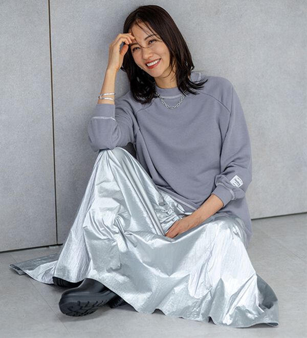 BELLUNA（ベルーナ）の「華奢見せ！しっかり綿混裏毛素材トレーナー（トレーナー・スウェット）」｜詳細画像