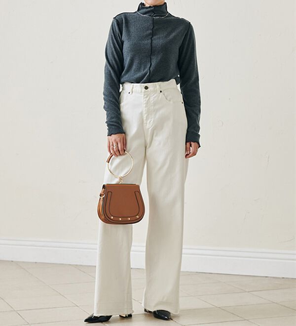 RANAN（ラナン）の「前後２ＷＡＹ！メロウ使いニットソーフリルプルオーバー（カットソー）」｜詳細画像