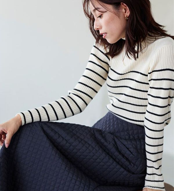 Pierrot（ピエロ）の「キルティングフレアスカート（ロングスカート）」｜詳細画像