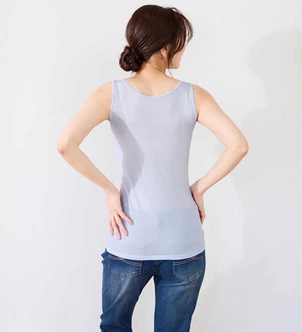 LAVIENNE（ラヴィエンヌ）の「【暑がりさん必見！】瞬間ひんやり冷感！タンクトップインナー＜さらりラボ＞（肌着・インナーウェア）」｜詳細画像