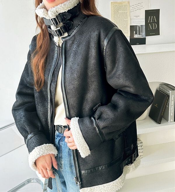 GeeRA（ジーラ）の「フェイクムートンジャケットブルゾン（ブルゾン）」｜詳細画像