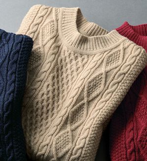 「＜キンロック　アンダーソン＞英国羊毛セーター　クルーネック（メンズニット・セーター）」｜ベージュ