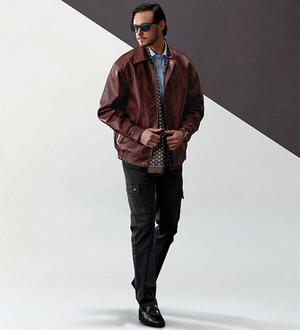 「なめらか質感フェイクレザージャケット（メンズジャケット）」｜詳細画像