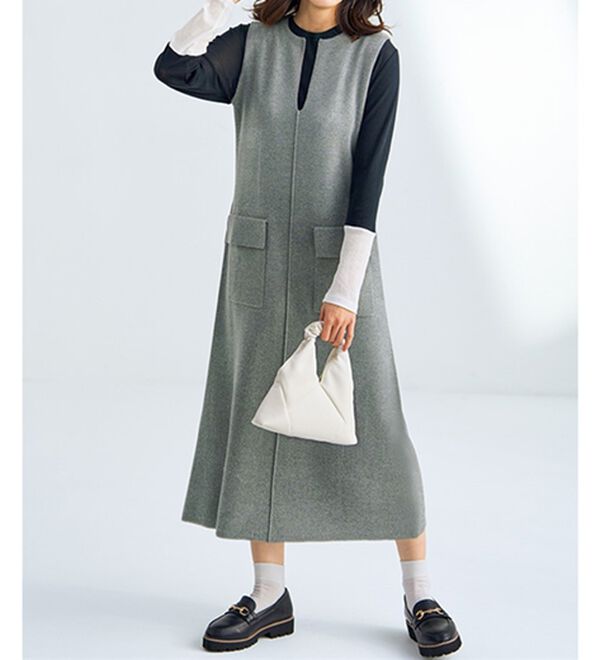 BELLUNA（ベルーナ）の「綿１００％配色シアープルオーバー（カットソー）」｜詳細画像