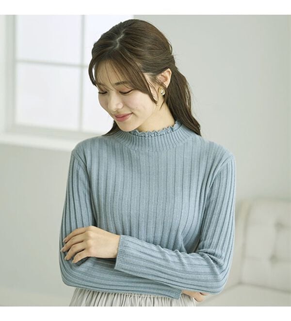 BELLUNA（ベルーナ）の「ウール入りウォッシャブルセーター（ニット・セーター）」｜詳細画像