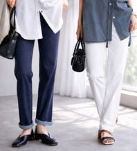 BELLUNA（ベルーナ）の「ヒンヤリ快適！接触冷感ニットデニムパンツ（フルレングスパンツ）」