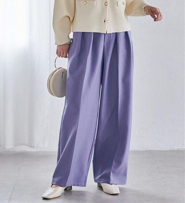 RANAN（ラナン）の「ウール調２タックワイドパンツ（フルレングスパンツ）」｜詳細画像