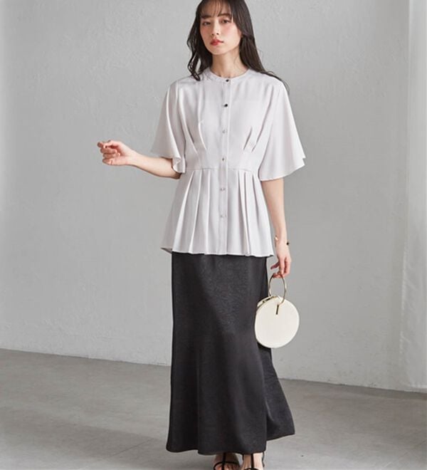 RANAN（ラナン）の「ウエストタックフレアブラウス（ブラウス）」｜詳細画像