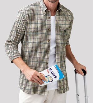 「【２色組】＜キンロック＞サッカー素材の軽快旅シャツ（メンズシャツ）」｜詳細画像