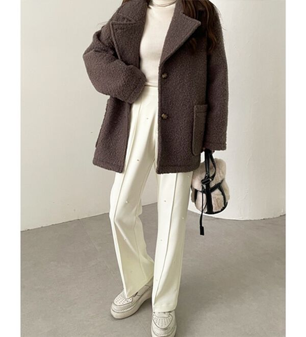 GeeRA（ジーラ）の「【YOUING.】パールデザインフレアーパンツ（フルレングスパンツ）」｜詳細画像