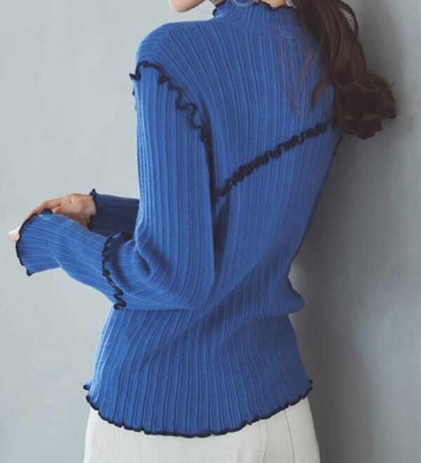 RANAN（ラナン）の「メローステッチ配色リブニット（ニット・セーター）」｜詳細画像