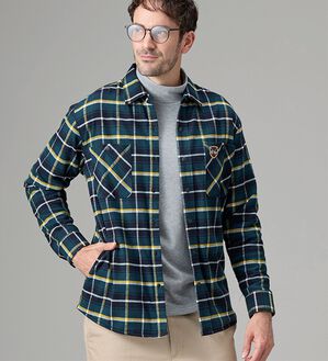 「（ダンロップ・リファインド）裏地に技あり！快適フランネルシャツジャケット（メンズジャケット）」｜詳細画像