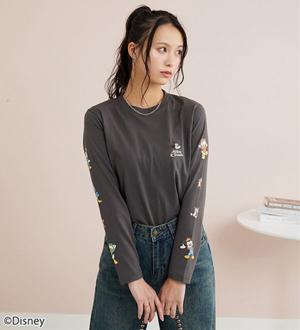 BELLUNA（ベルーナ）の「＜Ｄｉｓｎｅｙ＞【ミッキー＆フレンズ】袖プリント長袖Tシャツ（Tシャツ）」｜スミクロ