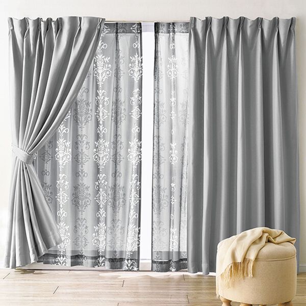 「簡単！素敵にコーディネートカーテンセット『プリントレース』（ドレープカーテン）」｜詳細画像