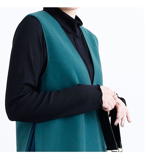 BELLUNA（ベルーナ）の「メルトン素材プリーツ使いジャンパードレス（ジャンパースカート）」｜詳細画像