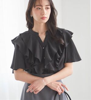 RANAN（ラナン）の「ラッフルフリルブラウス（ブラウス）」｜ブラック